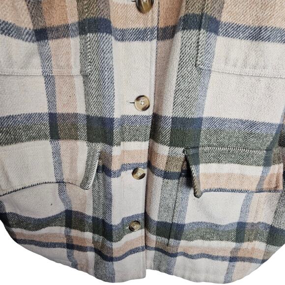 American Eagle Womens Oversized Flannel Chore Coat Barn Jacket XXL Sherpa Lined - Picture 4 of 10